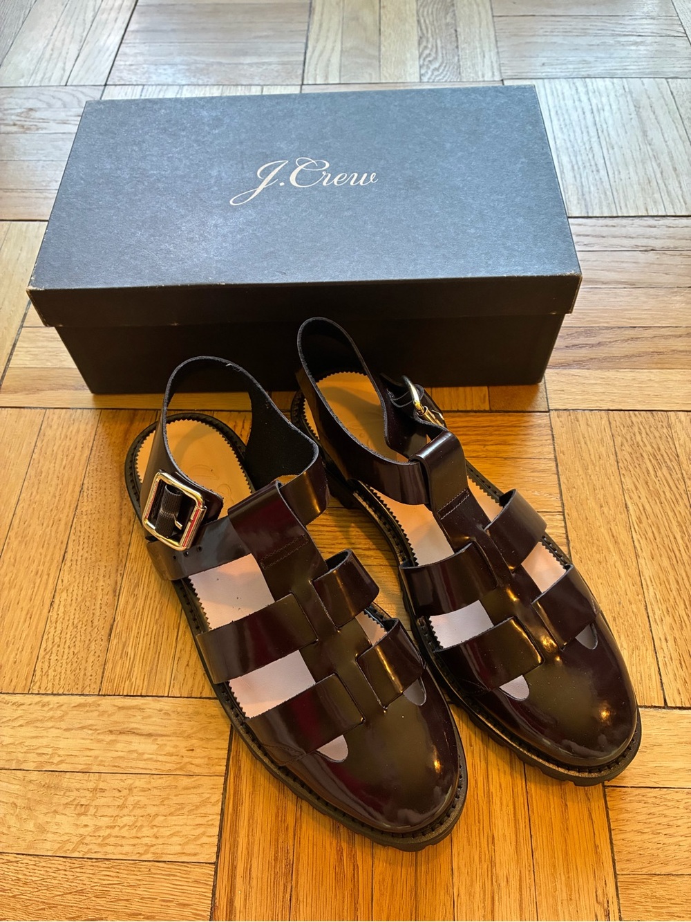 NWT J. Crew Patent Leather Fisherman Sandals